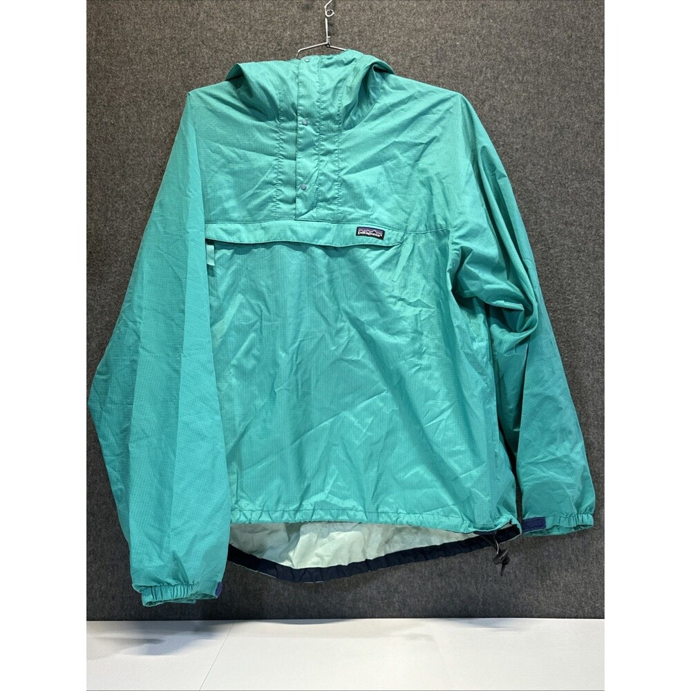 Vintage 90s Patagonia Anorak Jacket Mens XL Teal Pullover Hooded Windbreaker USA